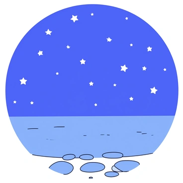 A clear night sky filled with stars, overlooking a calm lake reflecting the celestial beauty.