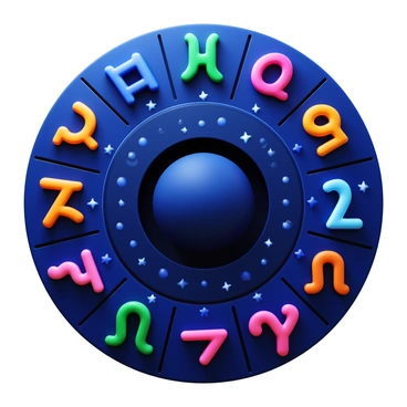 Twelve zodiac signs arranged in a circular formation. Each sign is represented as a 3D icon, showcasing its unique symbol and characteristics. The signs are placed against a backdrop filled with stars and celestial bodies. Each zodiac icon is intricately designed, with vibrant colors that reflect their astrological traits. The background is a deep navy blue, highlighting the brightness of the stars and enhancing the mystical of the zodiac icons.