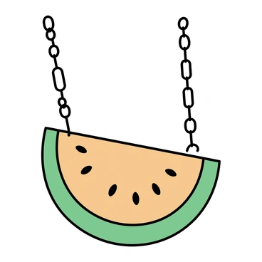 A quirky jewelry design inspired by melon shapes and colors.