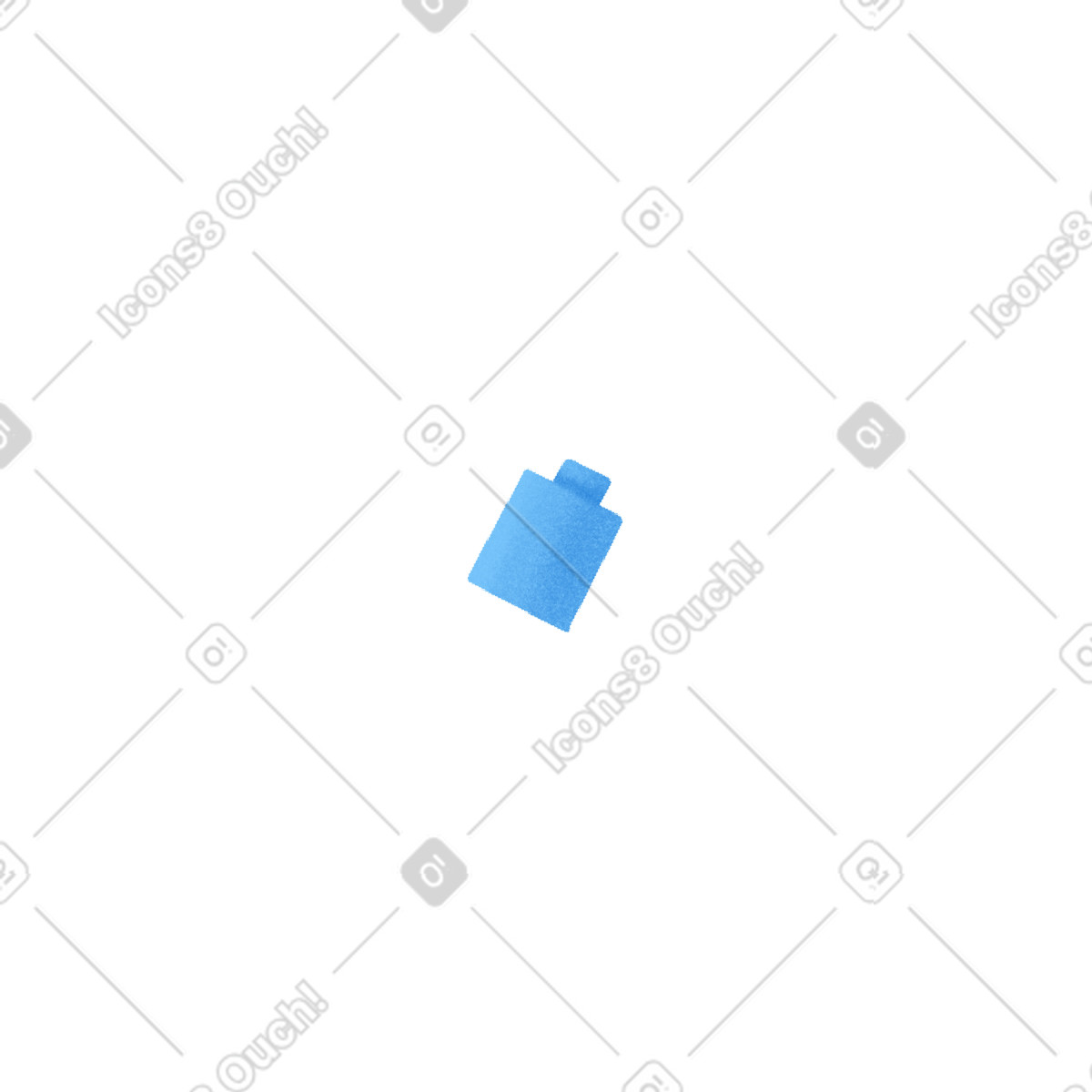 Small blue lego brick illustration in Gleam style download in PNG, SVG
