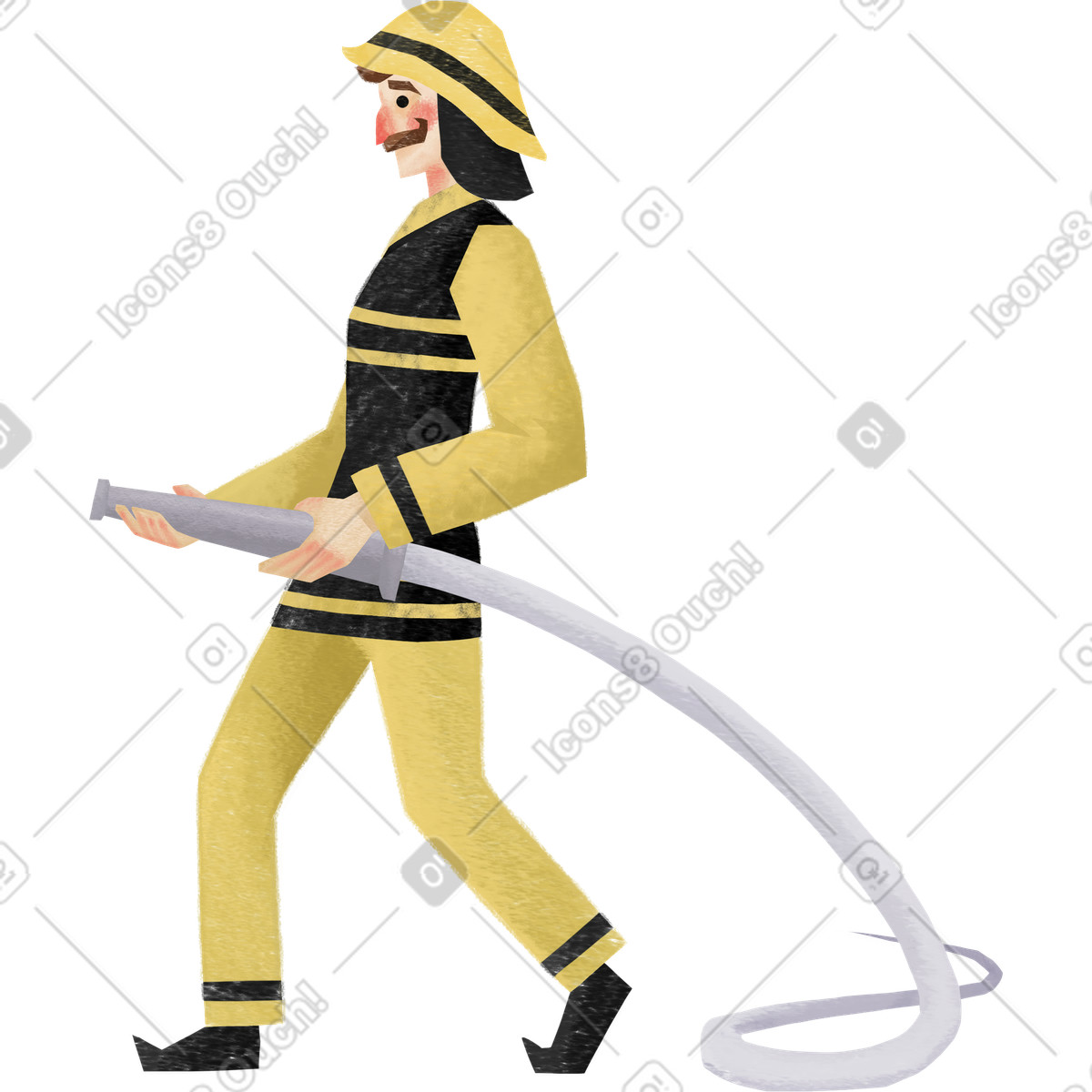 Illustration Sapeur pompier dans le style Family à télécharger aux formats PNG, SVG