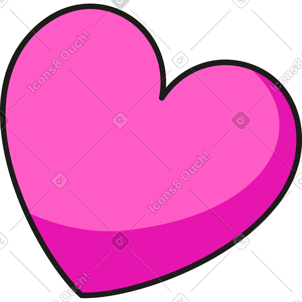 Grande cuore illustrazione in stile Moji scarica in PNG, SVG