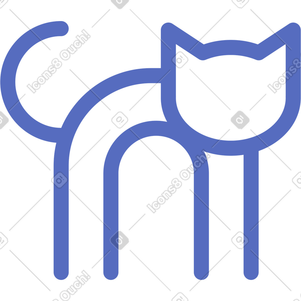 Ilustração de Figura gato em no estilo Juicy para baixar em PNG, SVG