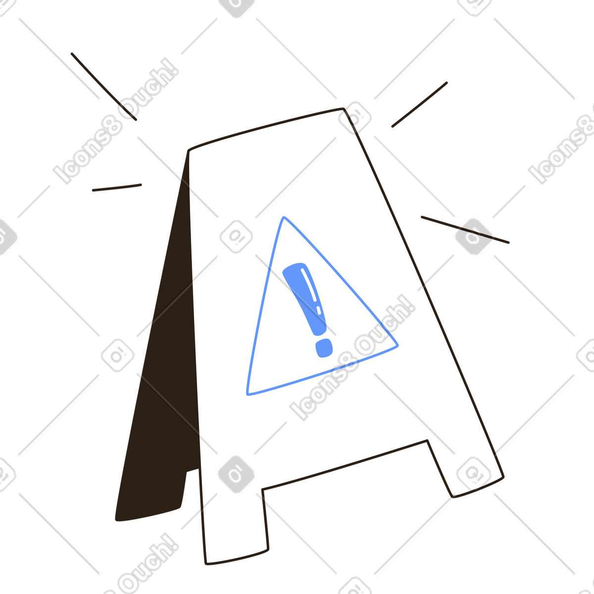 Señal de advertencia con signo de exclamación, señal de seguridad y prevención de accidentes, aviso de riesgo de resbalón illustration in PNG, SVG