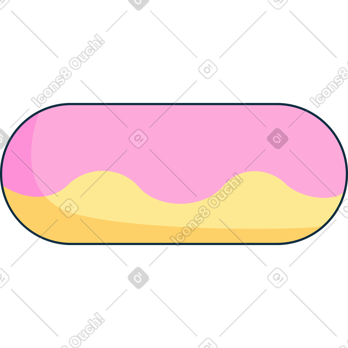 Donut with pink glaze illustration in PNG, SVG