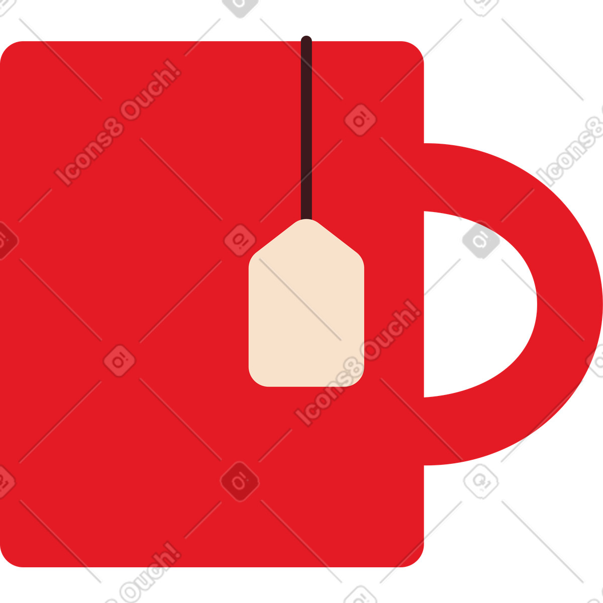 下载 Folks 风格的 带茶包的杯子 插画，支持 PNG、SVG 格式