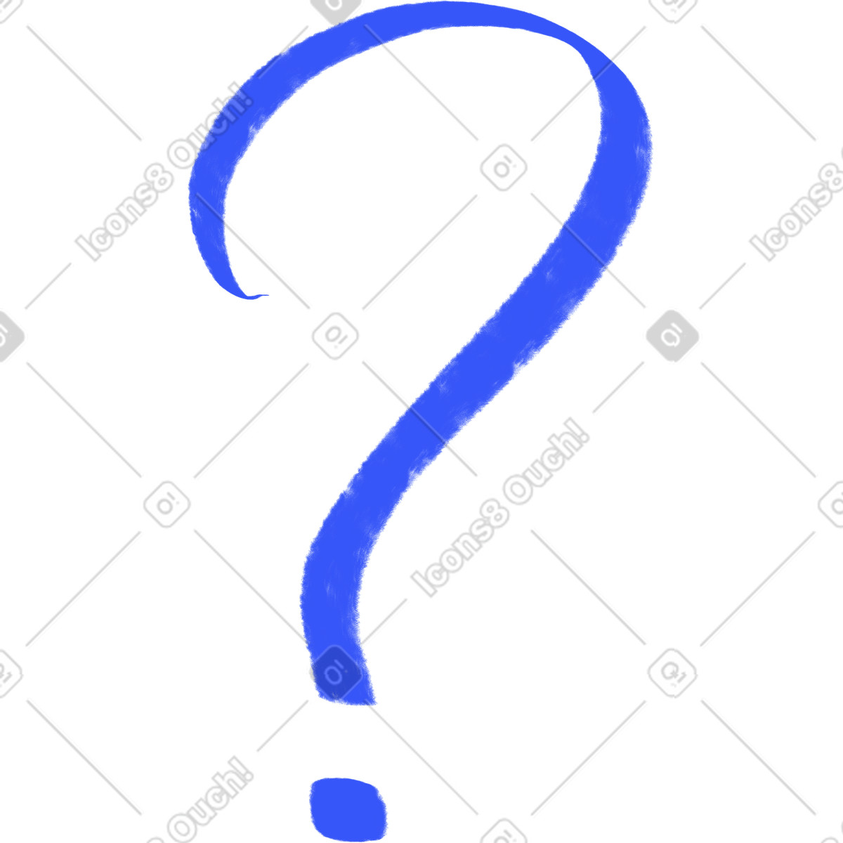 Blue question mark illustration in Quirky style download in PNG, SVG