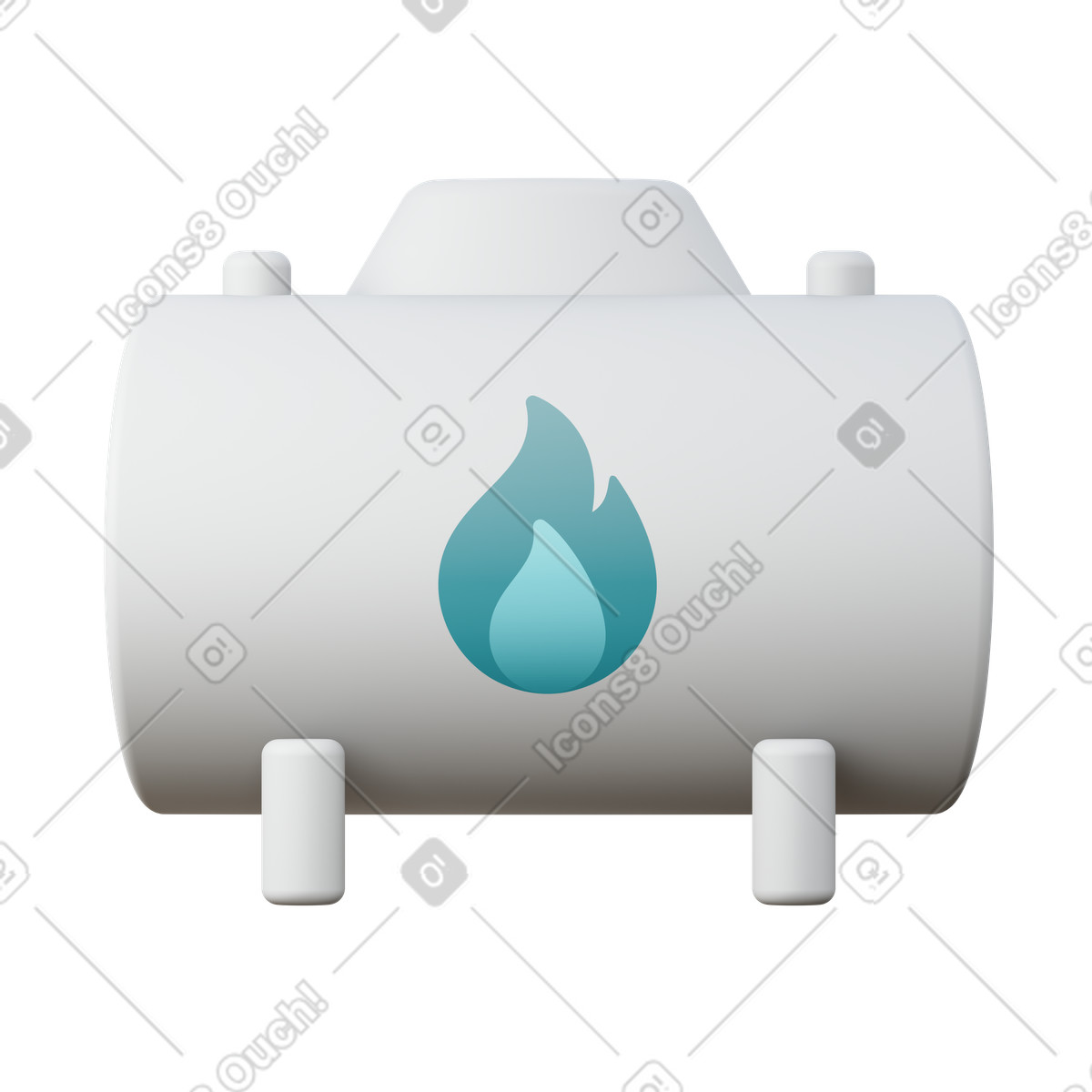 Bulk gas tank illustration in 3D Sugary style download in PNG, SVG