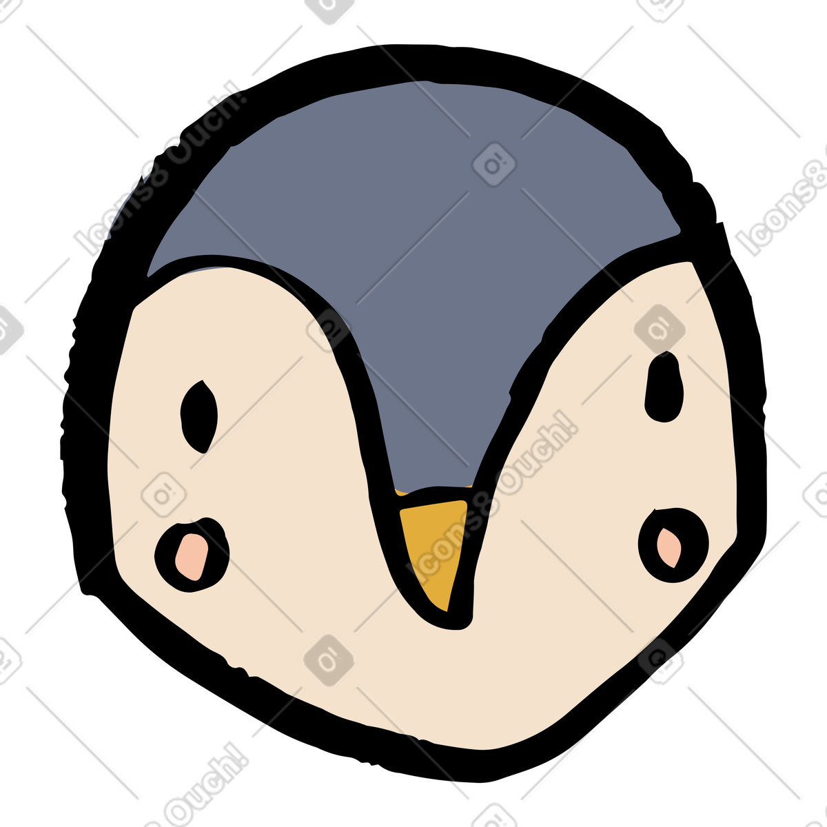 Ilustração de Cabeça pinguim em no estilo Scandi para baixar em PNG, SVG