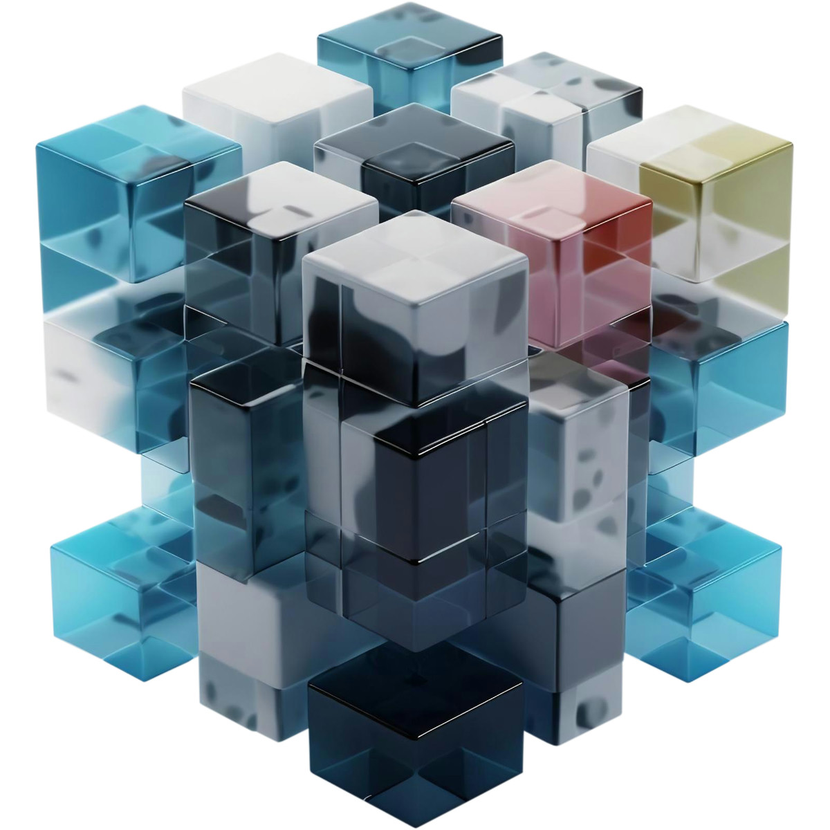 3D Blocks 스타일의 블록 구성 일러스트레이션 PNG, SVG 다운로드
