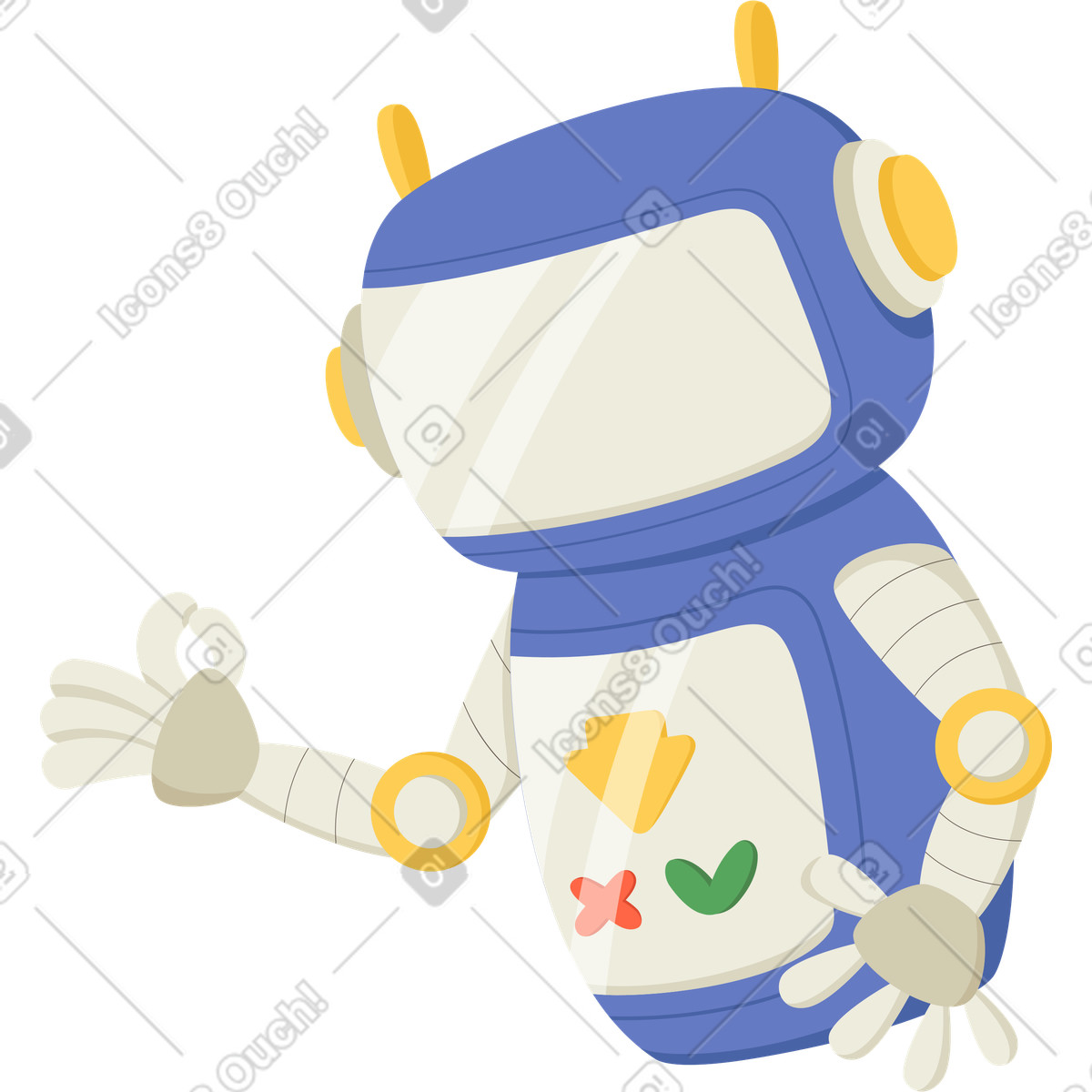 Social スタイルの ロボットアシスタント のイラストをPNG、SVG形式でダウンロード