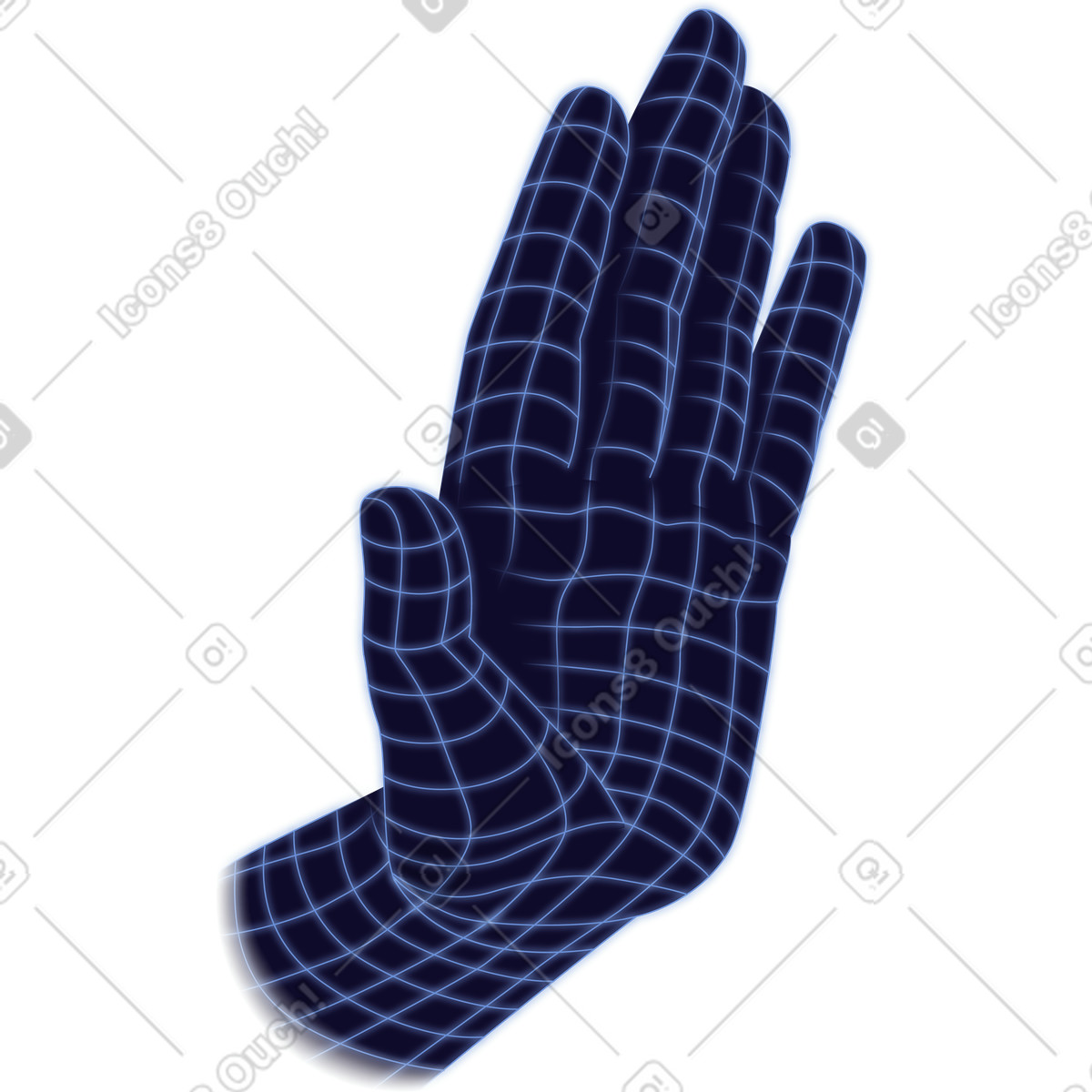 Illustration Digital hand dans le style Dimension à télécharger aux formats PNG, SVG