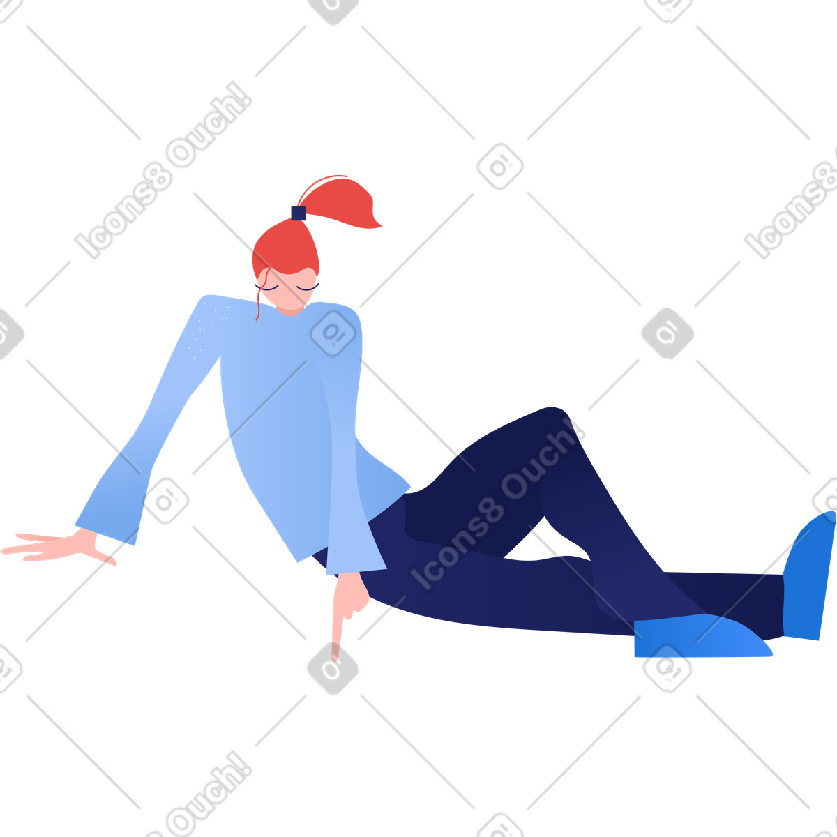 Mädchen-Illustration im Clip-Stil als Download in PNG, SVG