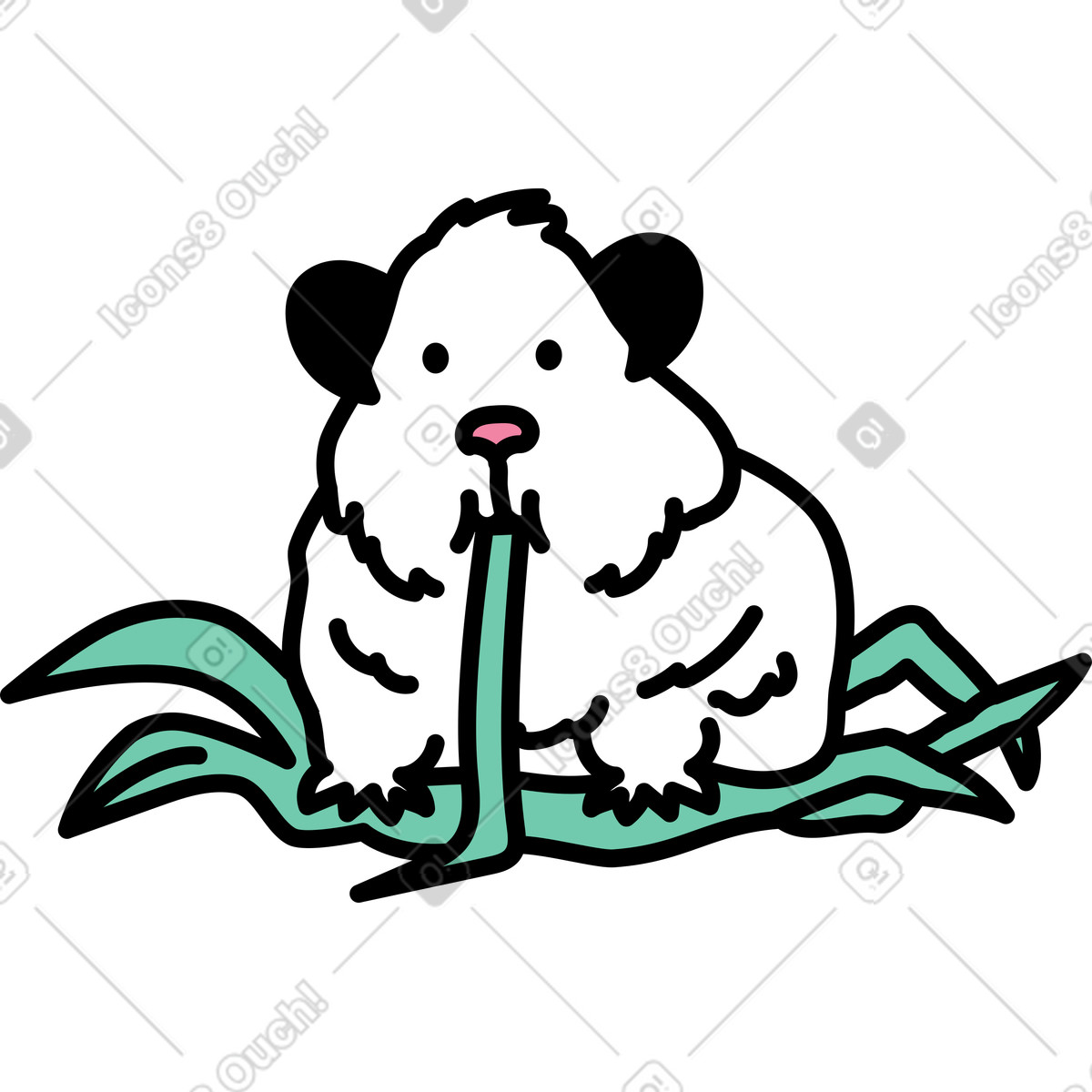 下载 Notes 风格的 仓鼠吃草 插画，支持 PNG、SVG 格式