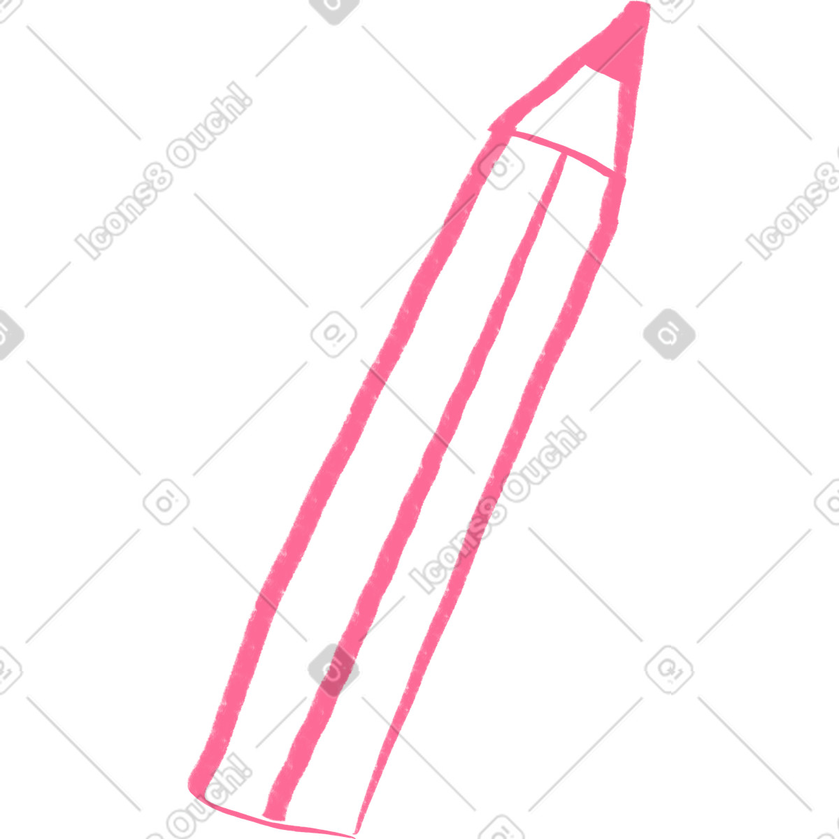 Ilustración Lápiz rayado rosa en estilo Quirky a descargar en PNG y SVG