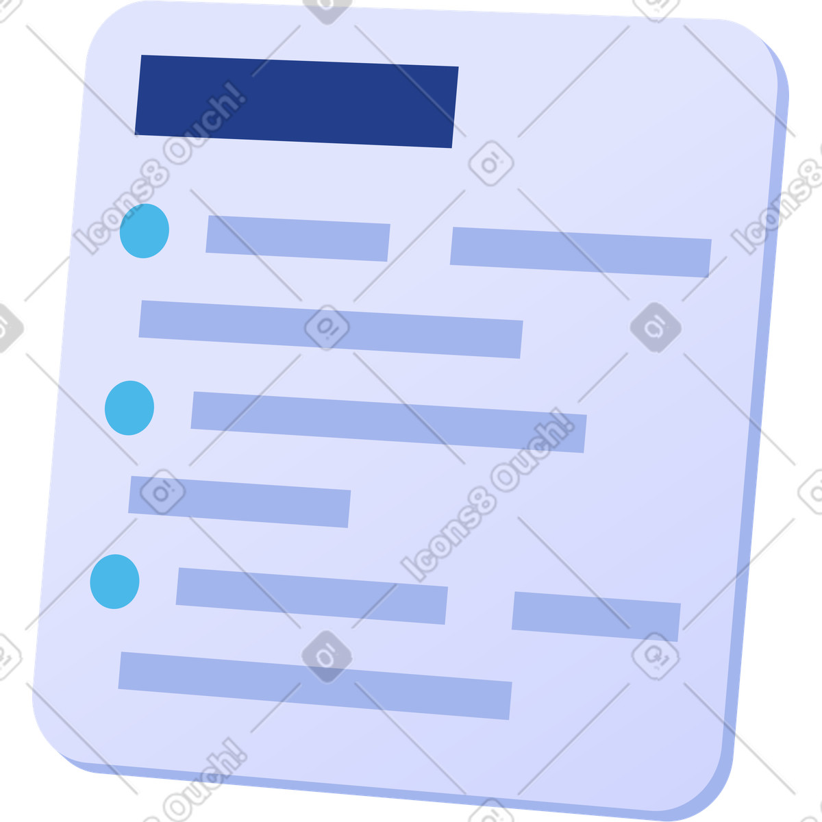 Ilustração de Agenda document layout for meeting notes and discussion points em no estilo Quantum para baixar em PNG, SVG