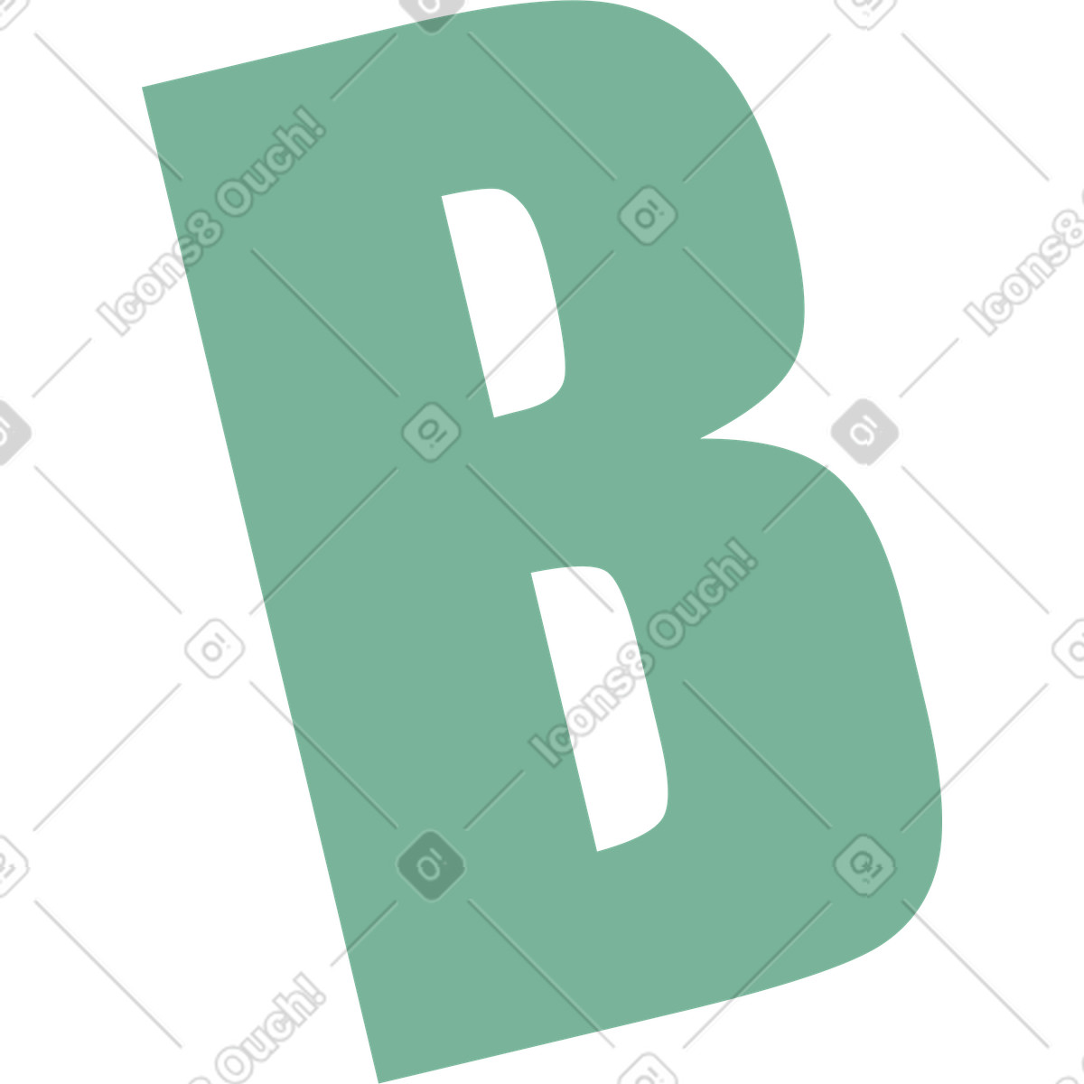 Green letter b illustration in Kiddo style download in PNG, SVG
