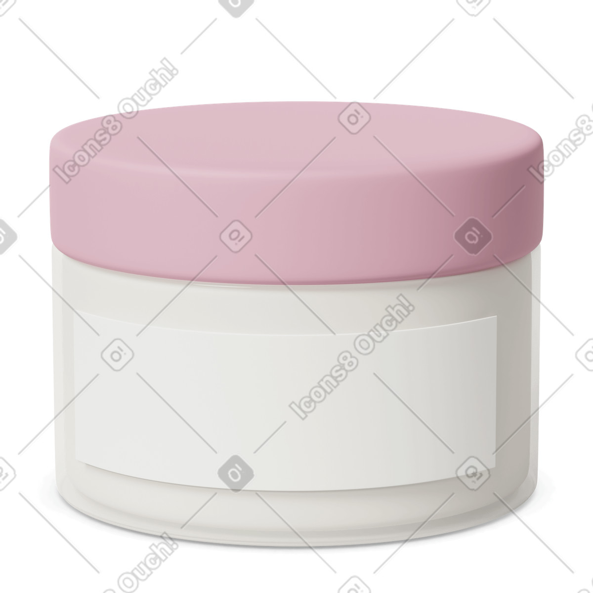 Close up cosmetic cream tub with pink cap illustration in 3D Casual life style download in PNG, SVG