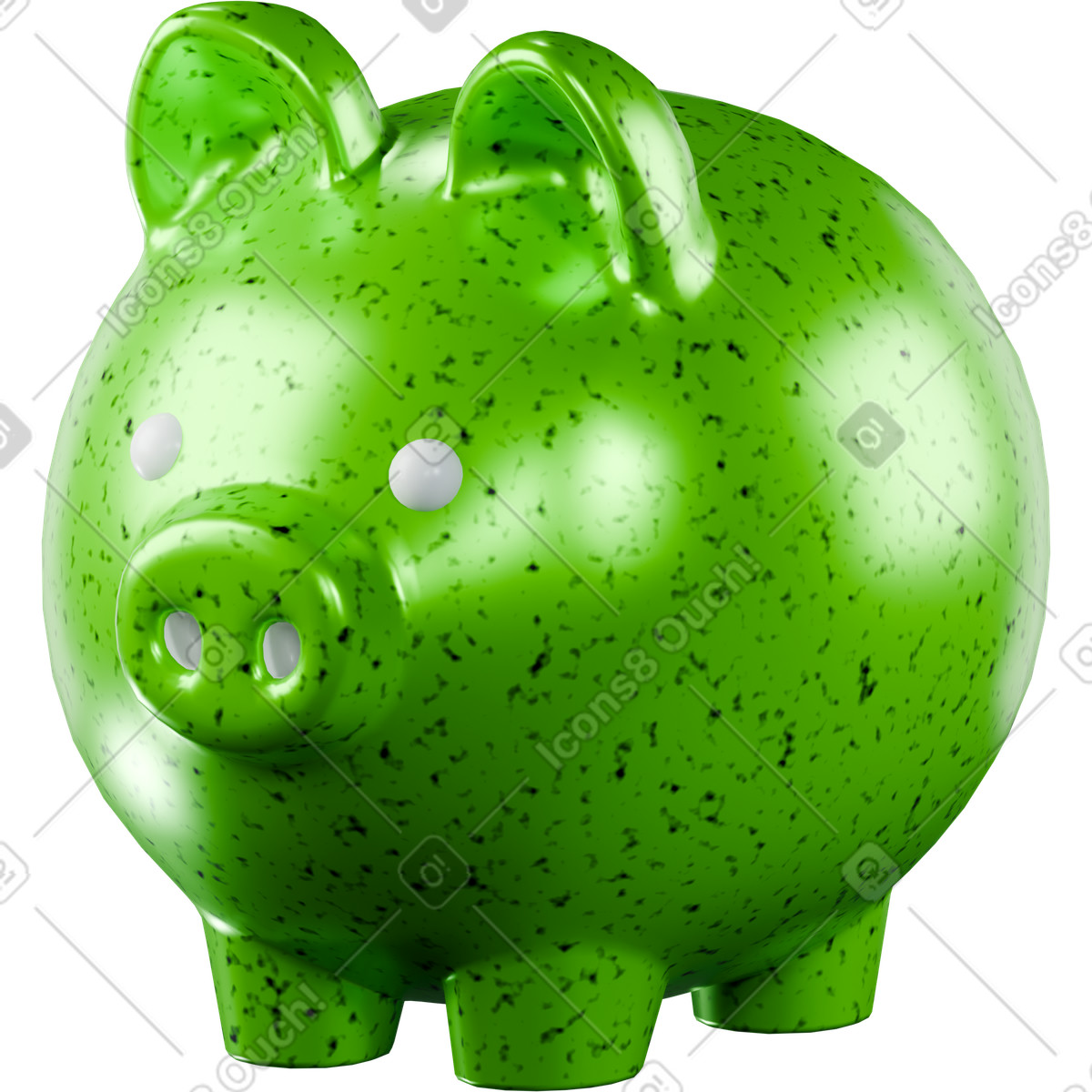 Ilustração de Cofrinho verde em no estilo 3D Platforms para baixar em PNG, SVG