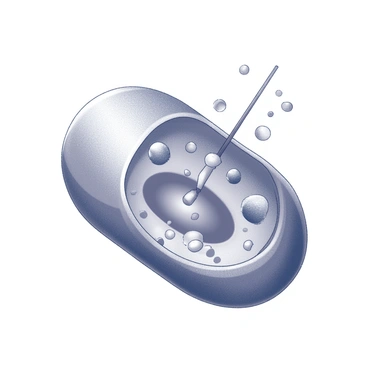 A cellular structure is illustrated in detail, showing a cell membrane engaged in the process of endocytosis. The membrane is depicted as slightly folded inwards, forming a pocket. Within the pocket, various molecules and particles are present, indicating the intake process. The cytoplasm of the cell is visible, with organelles such as mitochondria and a nucleus in the background. The focus is on the dynamic movement of the membrane as it surrounds and engulfs the substances for intake.