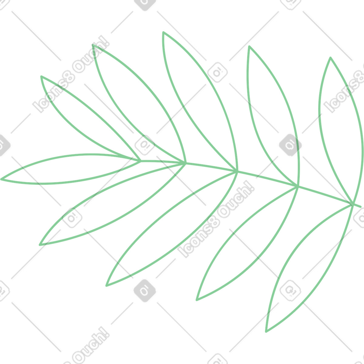 Illustration Feuille tropicale ligne dans le style Florid à télécharger aux formats PNG, SVG