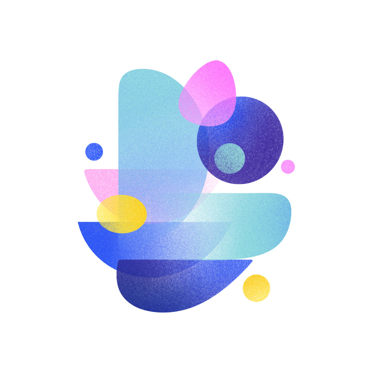 Blue abstract shapes illustration in Textures style download in PNG, SVG