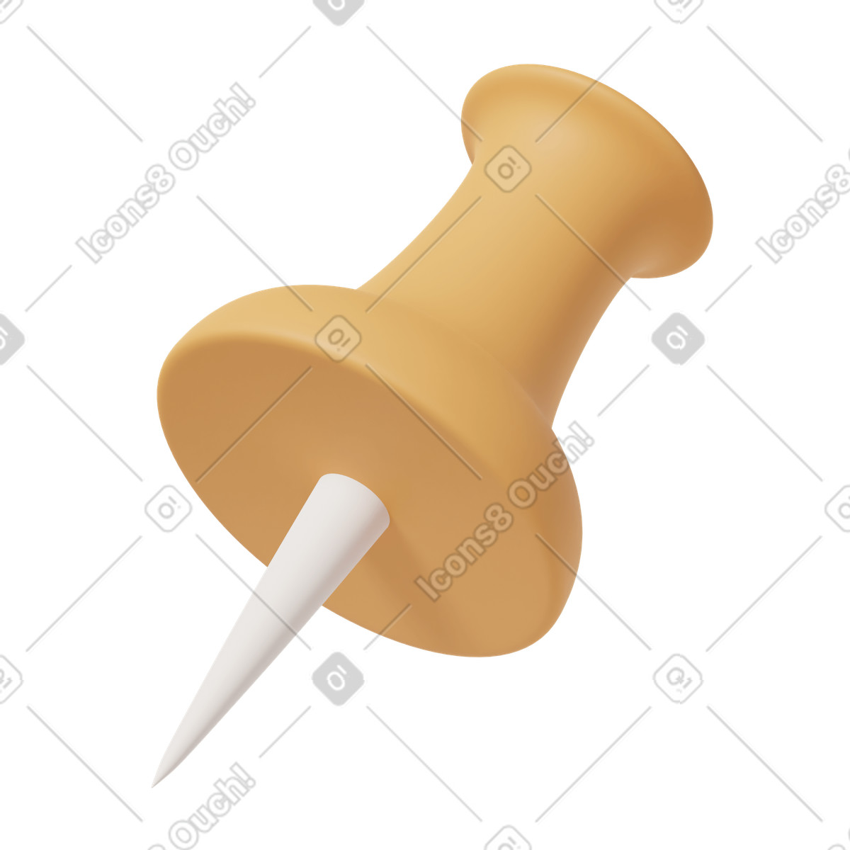 Illustration Yellow drawing pin dans le style 3D Casual life à télécharger aux formats PNG, SVG