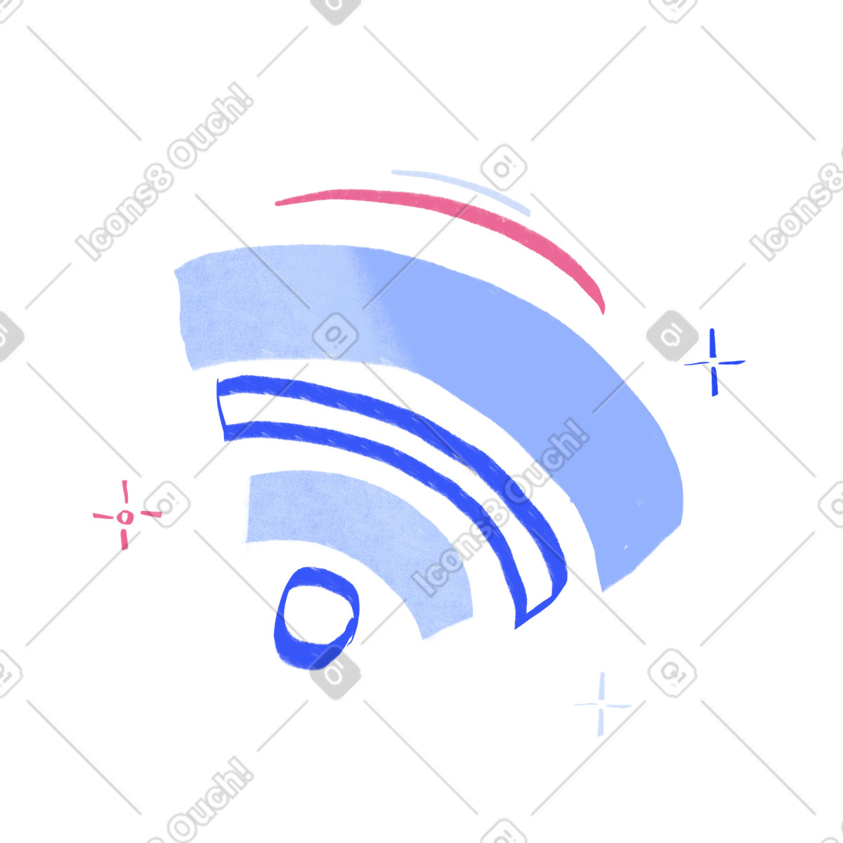 Ilustración Wifi symbol en estilo Quirky a descargar en PNG y SVG