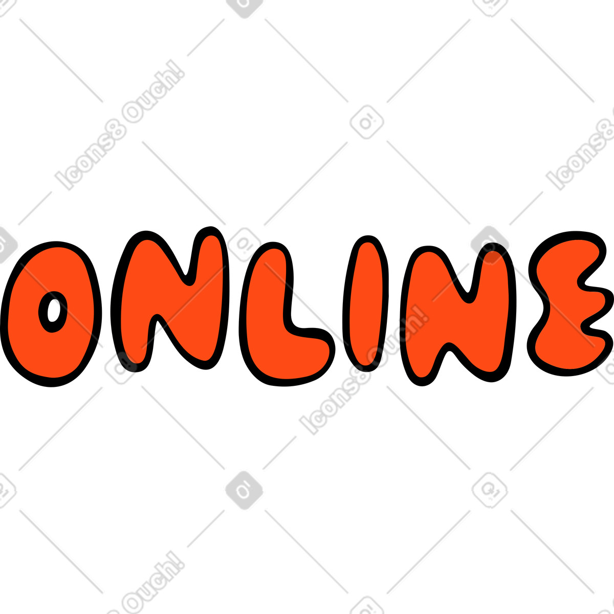 Comic スタイルの テキストオンラインレタリング のイラストをPNG、SVG形式でダウンロード