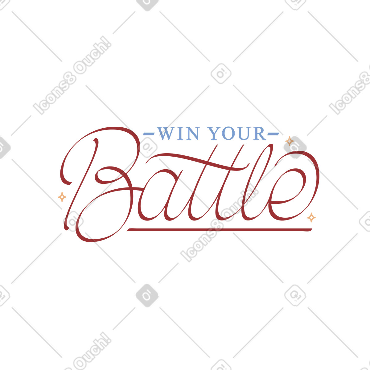 Illustration Lettering win your battle dans le style Eastwood à télécharger aux formats PNG, SVG