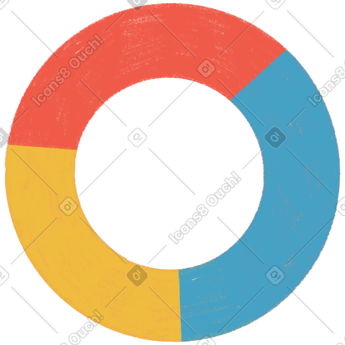 Pie chart percentage format illustration in Tutti style download in PNG, SVG