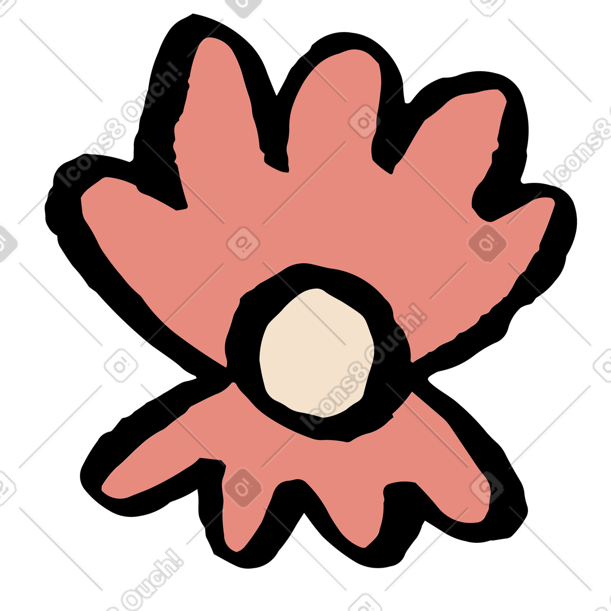 Shell with pearl illustration in Scandi style download in PNG, SVG