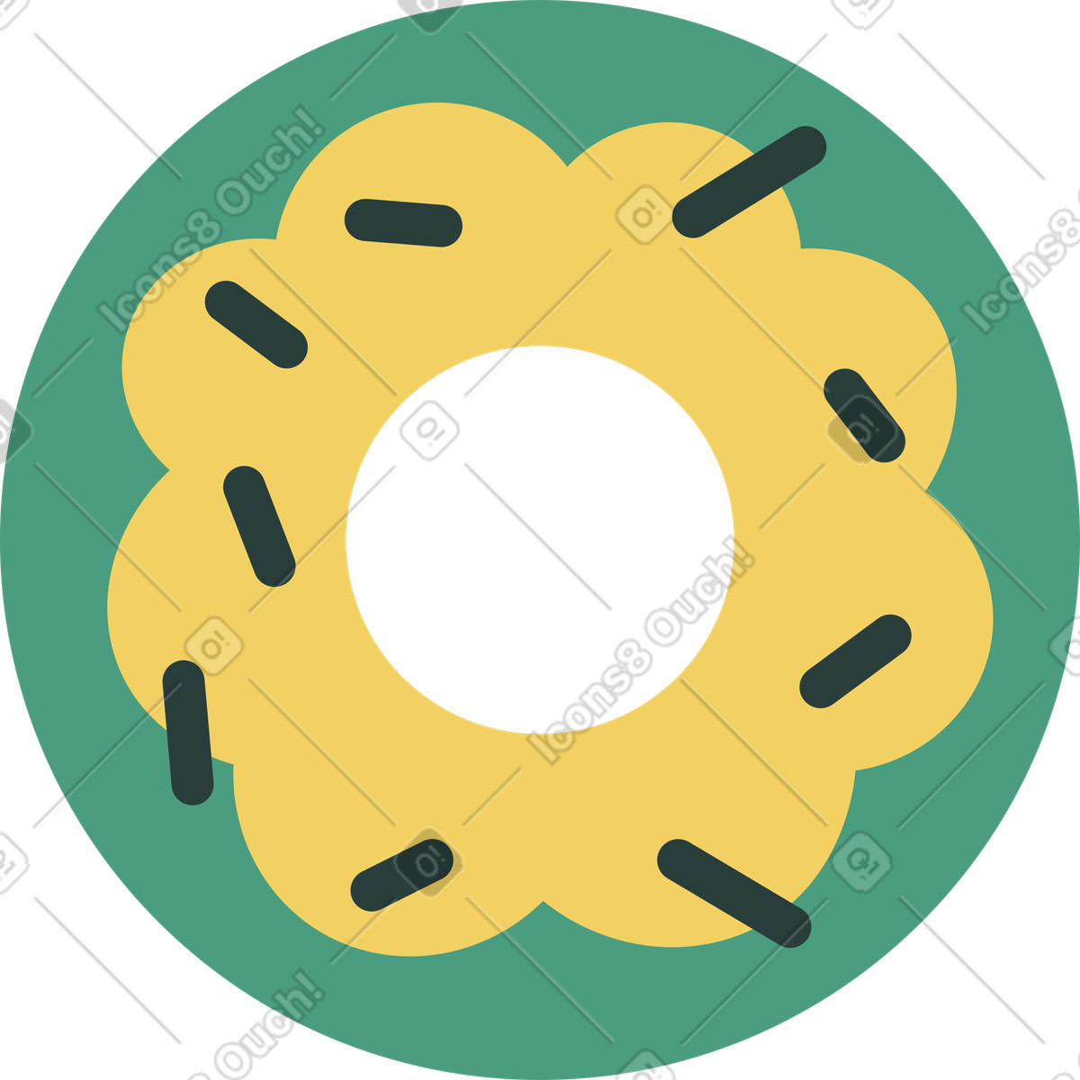 Krapfen-Illustration im Macaroni-Stil als Download in PNG, SVG