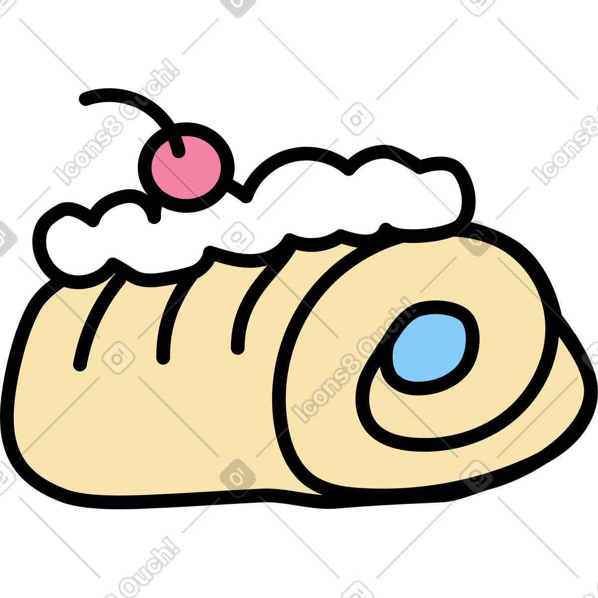 Illustration Petit pain sucré dans le style Notes à télécharger aux formats PNG, SVG