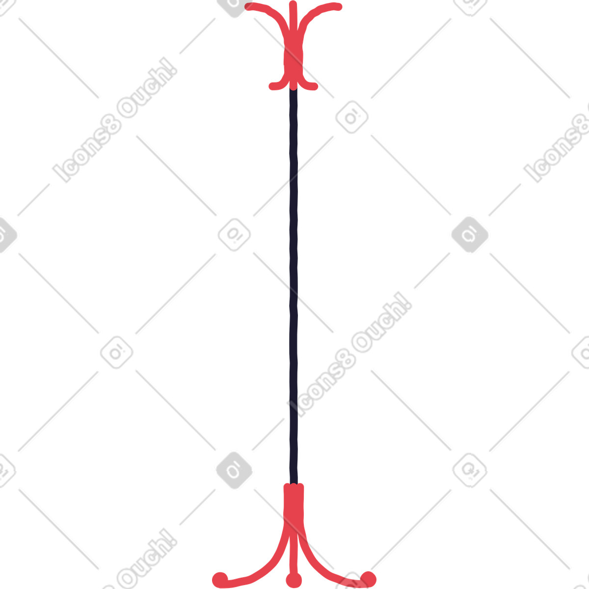 Clothes hanger illustration in Stripy style download in PNG, SVG