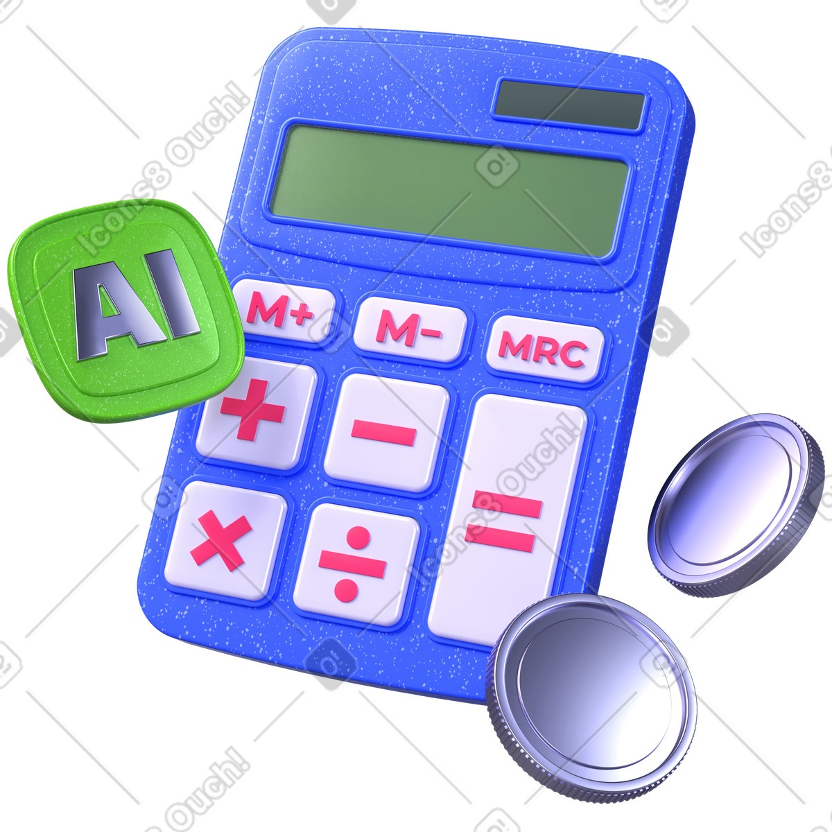AI finance, Smart calculator, Automated budgeting illustration in PNG, SVG