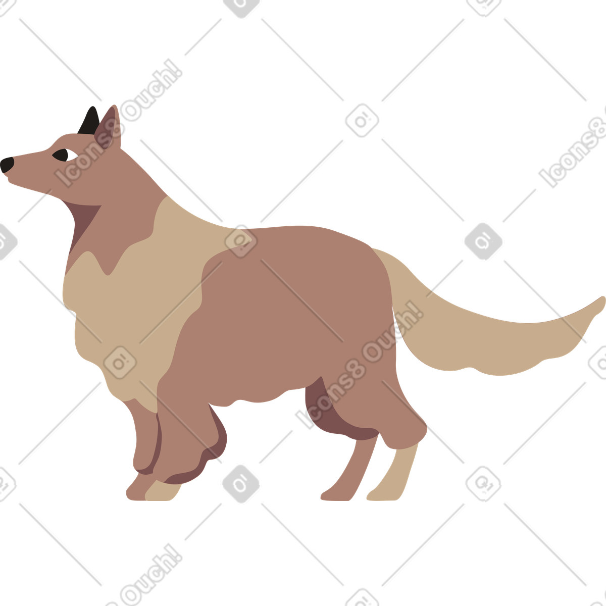 Hund-Illustration im Jaconda-Stil als Download in PNG, SVG