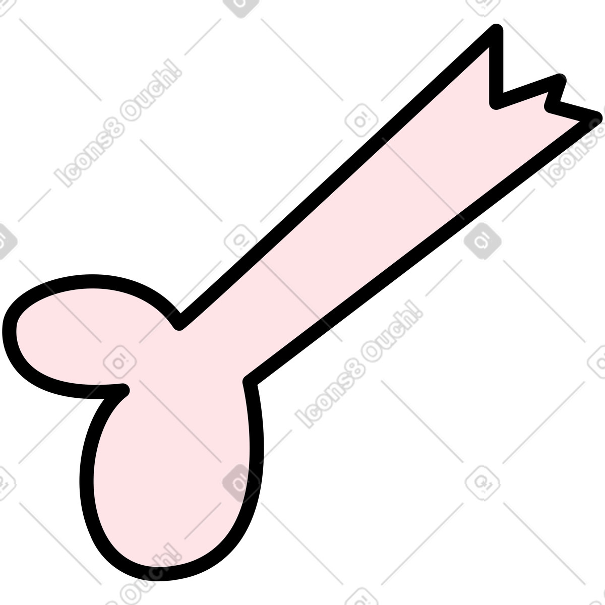 Broken bone illustration in Surr style download in PNG, SVG