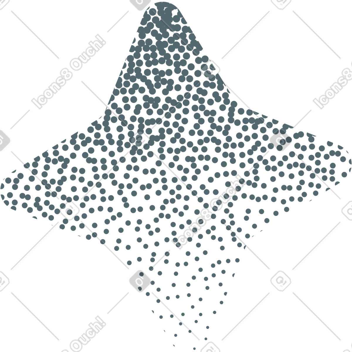 Four pointed halftone star illustration in Grain style download in PNG, SVG