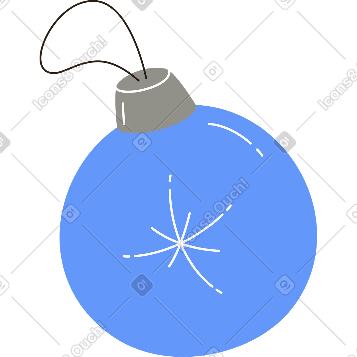 Ilustración Bola de navidad con copo nieve en estilo Plain a descargar en PNG y SVG