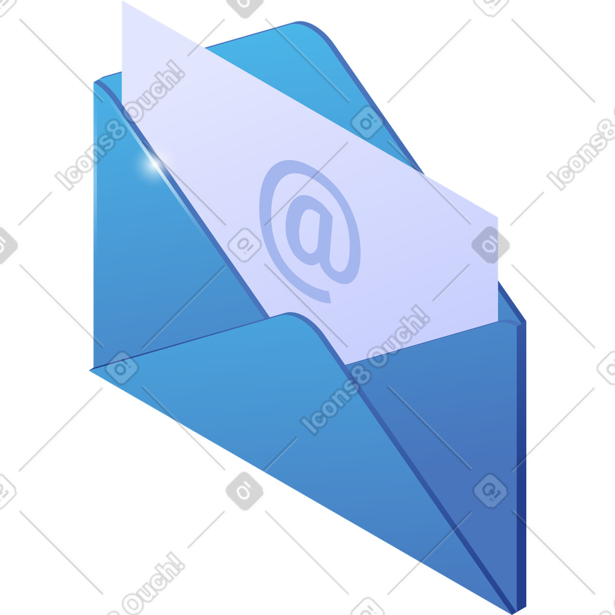 Ilustração de Carta eletrônica em envelope no estilo Quantum para baixar PNG, SVG