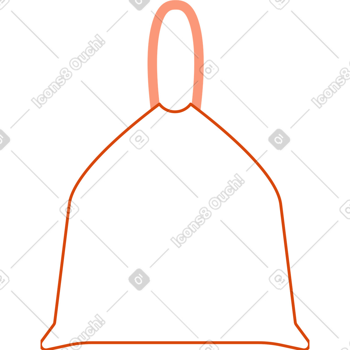 Trash bag with handles illustration in Orange style download in PNG, SVG