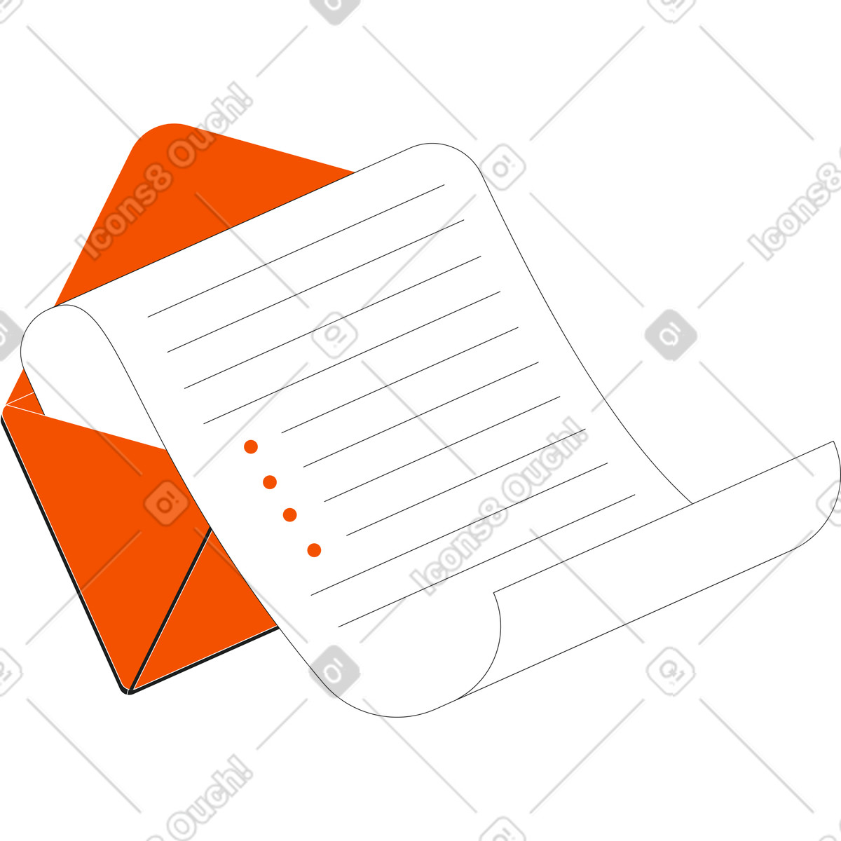 Letter in an envelope illustration Strict style download PNG, SVG