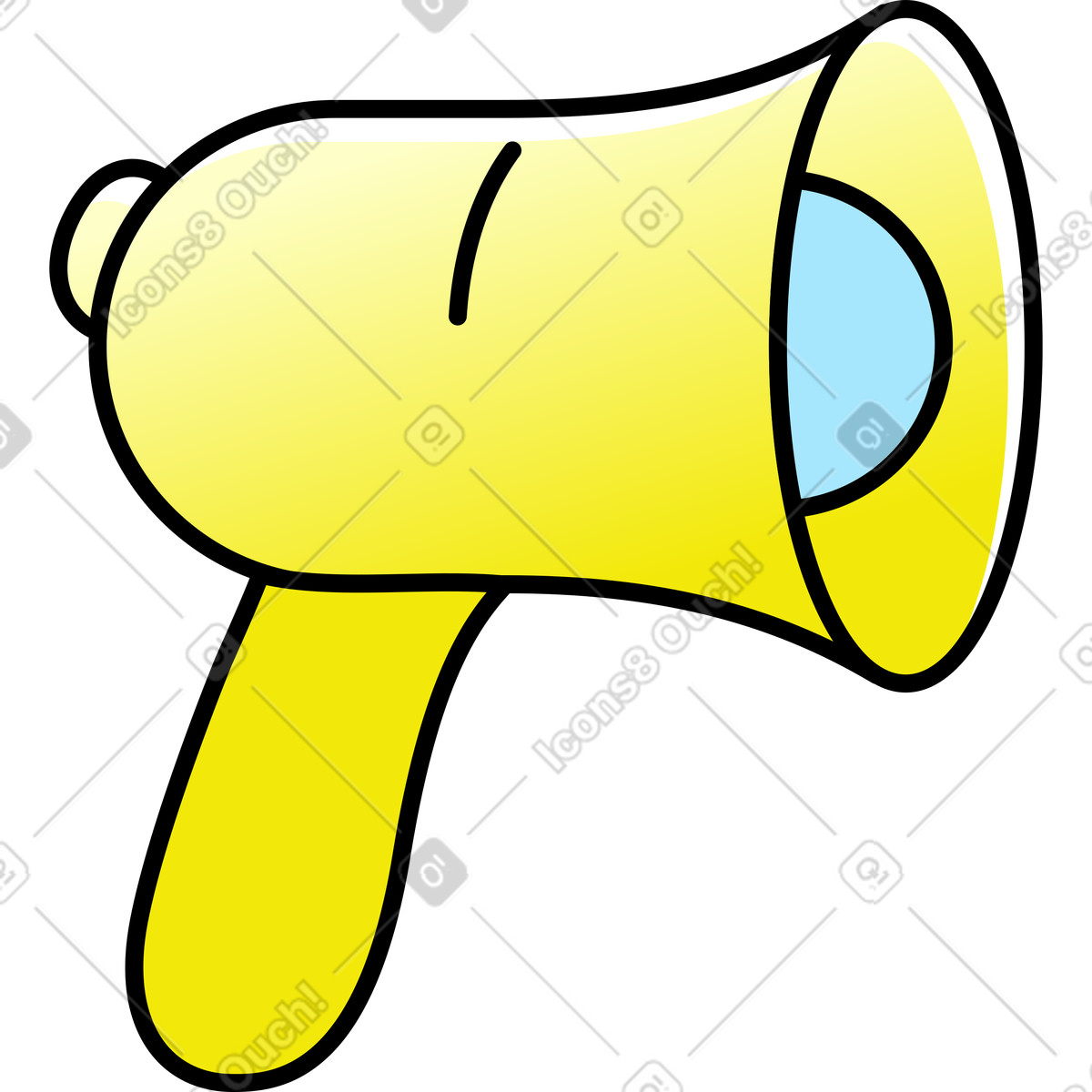 Gelber lautsprecher-Illustration im Pocus-Stil als Download in PNG, SVG