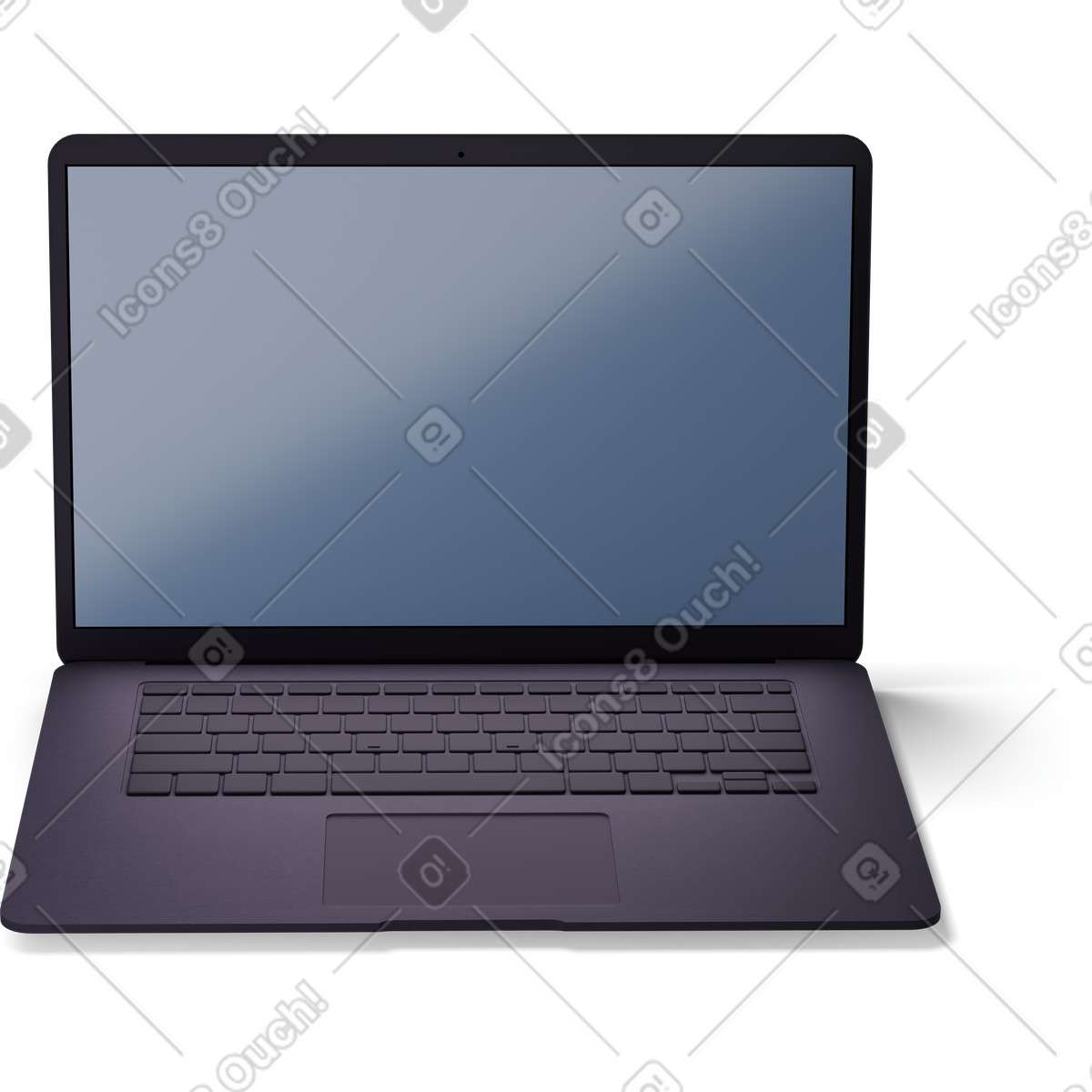 Ilustração de Laptop ligado em no estilo 3D Business para baixar em PNG, SVG
