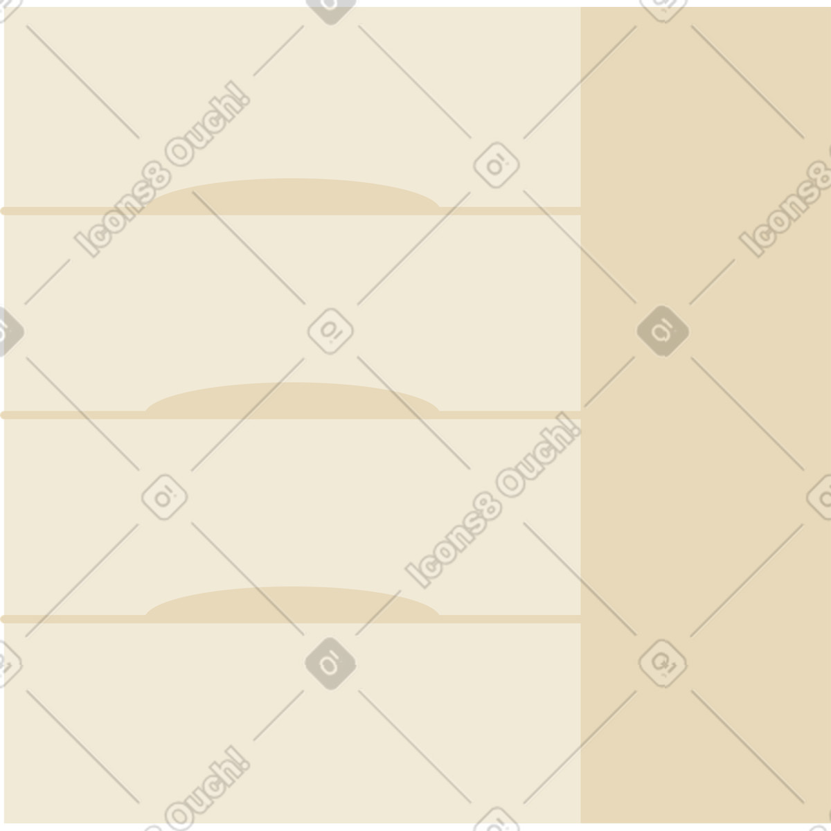 Illustration Table de chevet avec tiroirs dans le style Juicy à télécharger aux formats PNG, SVG