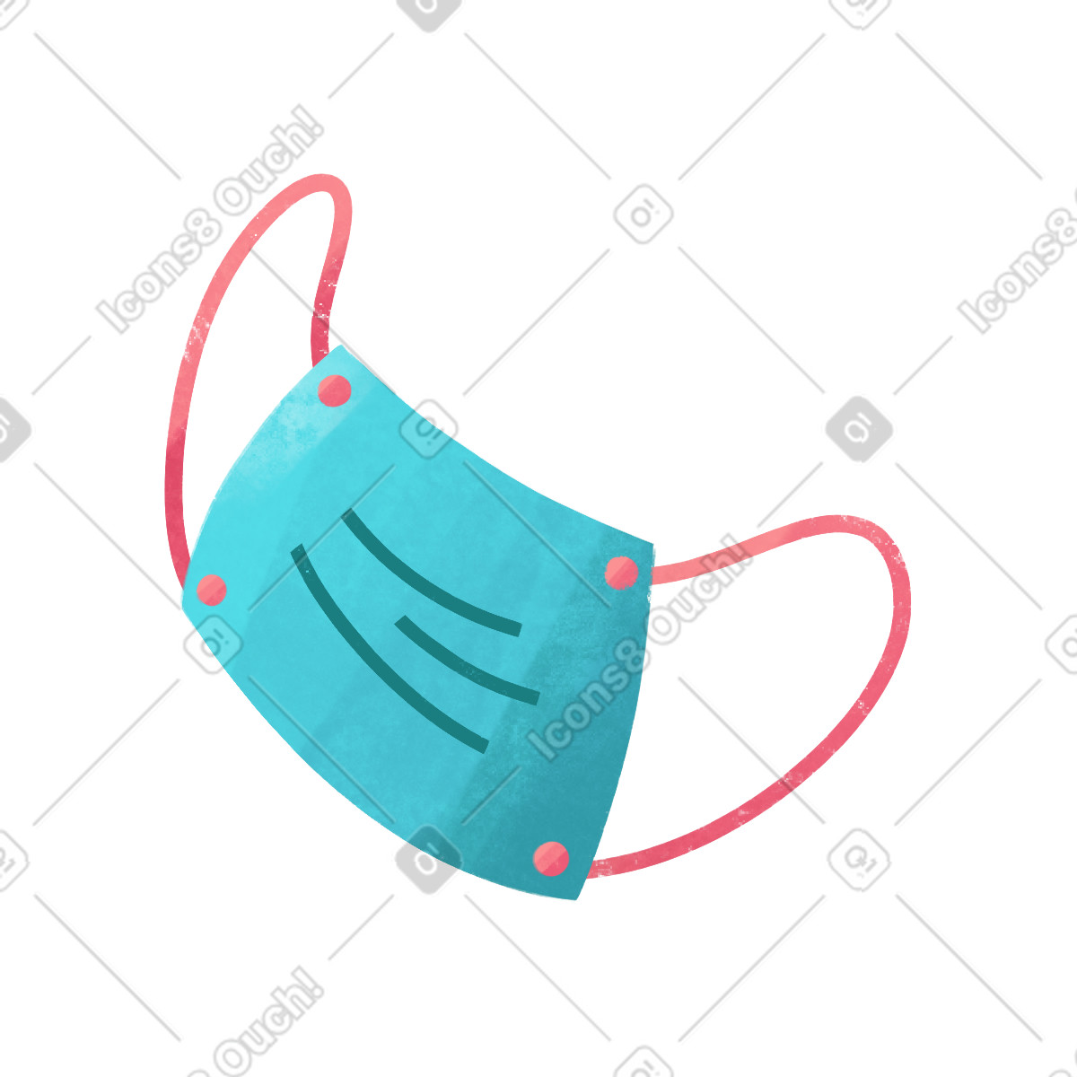 下载 Bonbon 风格的 医用口罩 插画，支持 PNG、SVG 格式