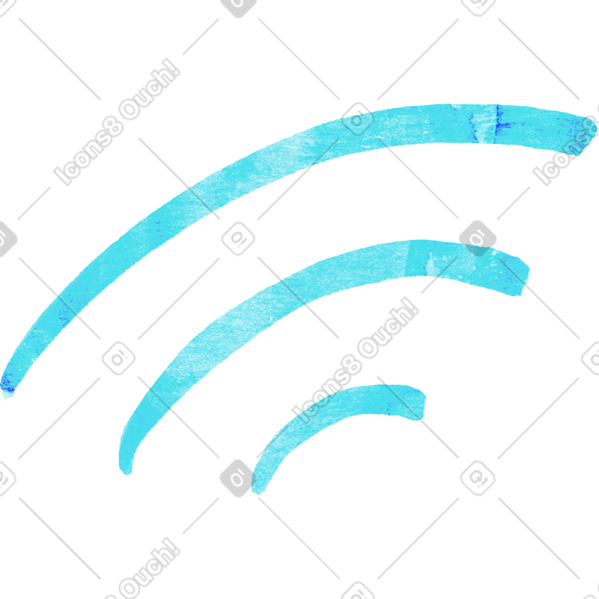 Inky スタイルの Blue wifi lines のイラストをPNG、SVG形式でダウンロード