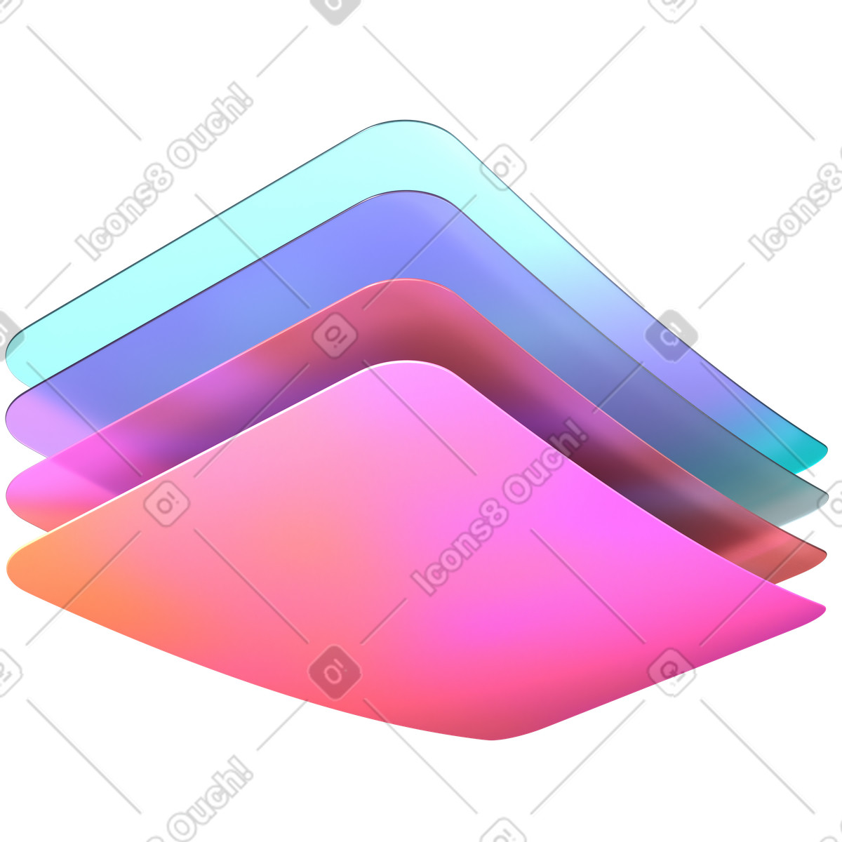 Ilustração de Pilha cartões plásticos coloridos em no estilo 3D Glassy para baixar em PNG, SVG