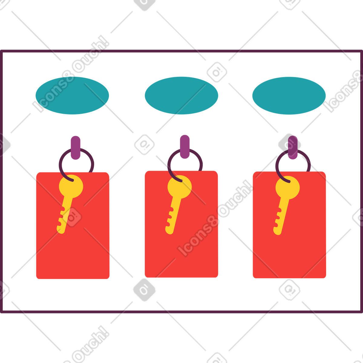 Room keys illustration in Sammy style download in PNG, SVG